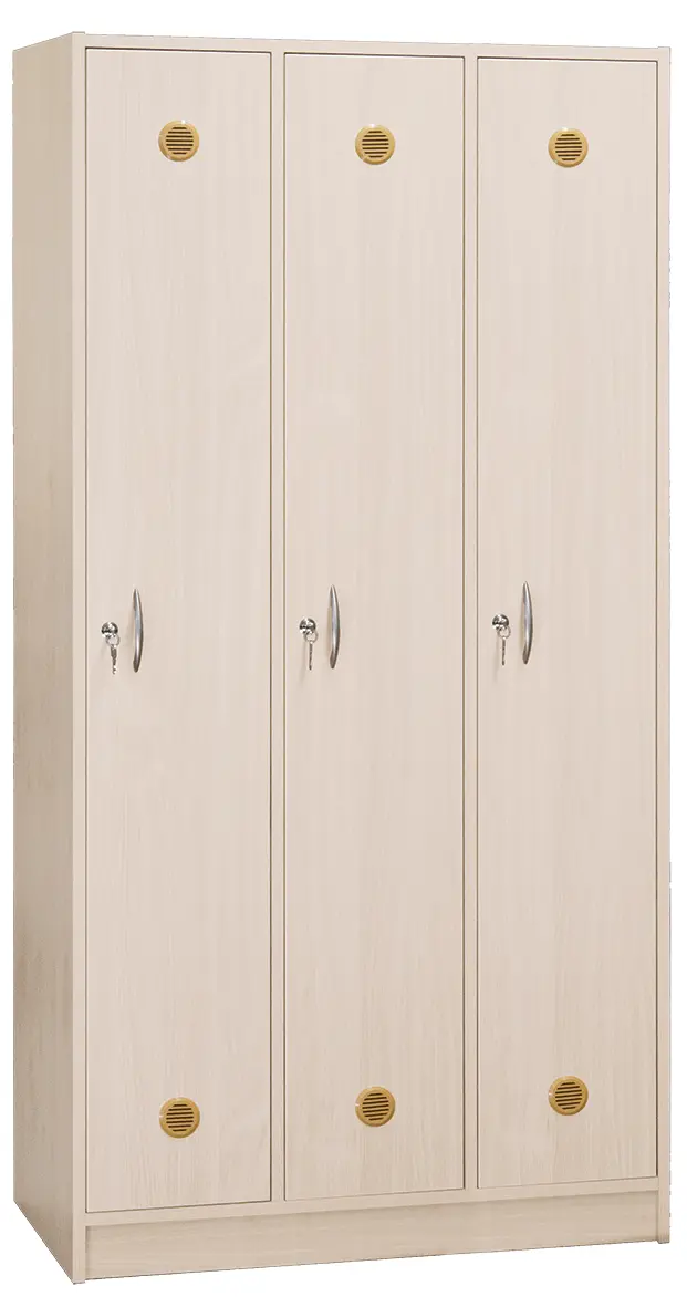 SSL - 180 - 90 šatní skříň dřevěná, 3-dveřová, háček, 1800 x 900 x 500, sokl, bříza irská